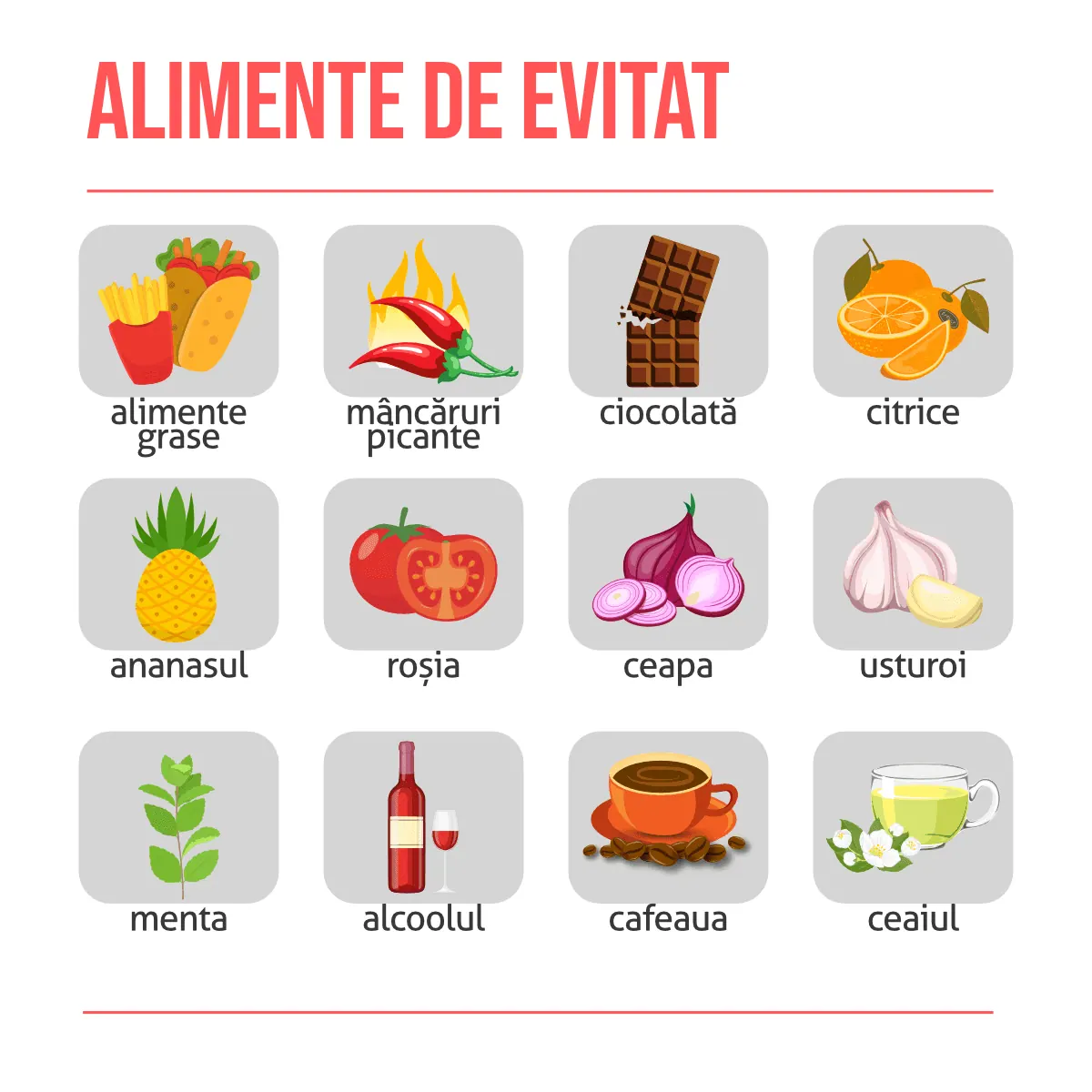 Alimente de evitat pentru refluxul gastroesofagian