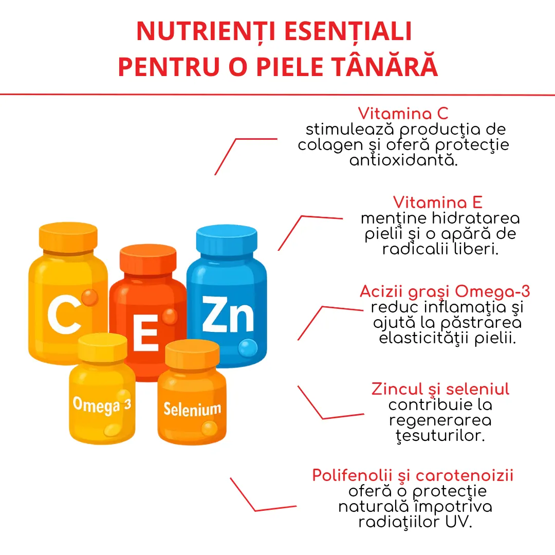 nutrienti esentiali pentru o piele tanara