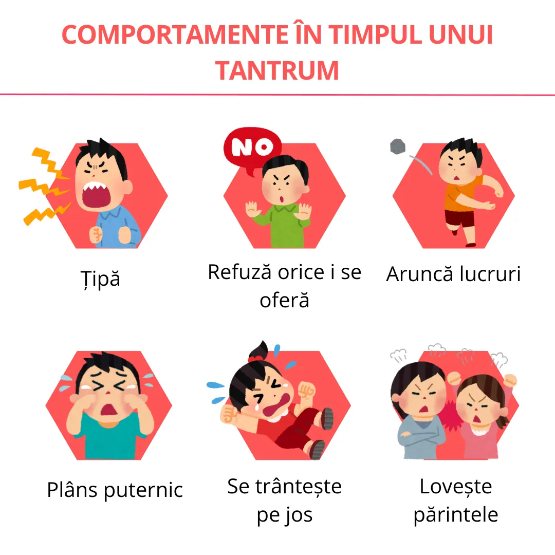 comportamente in timpul unui tantrum