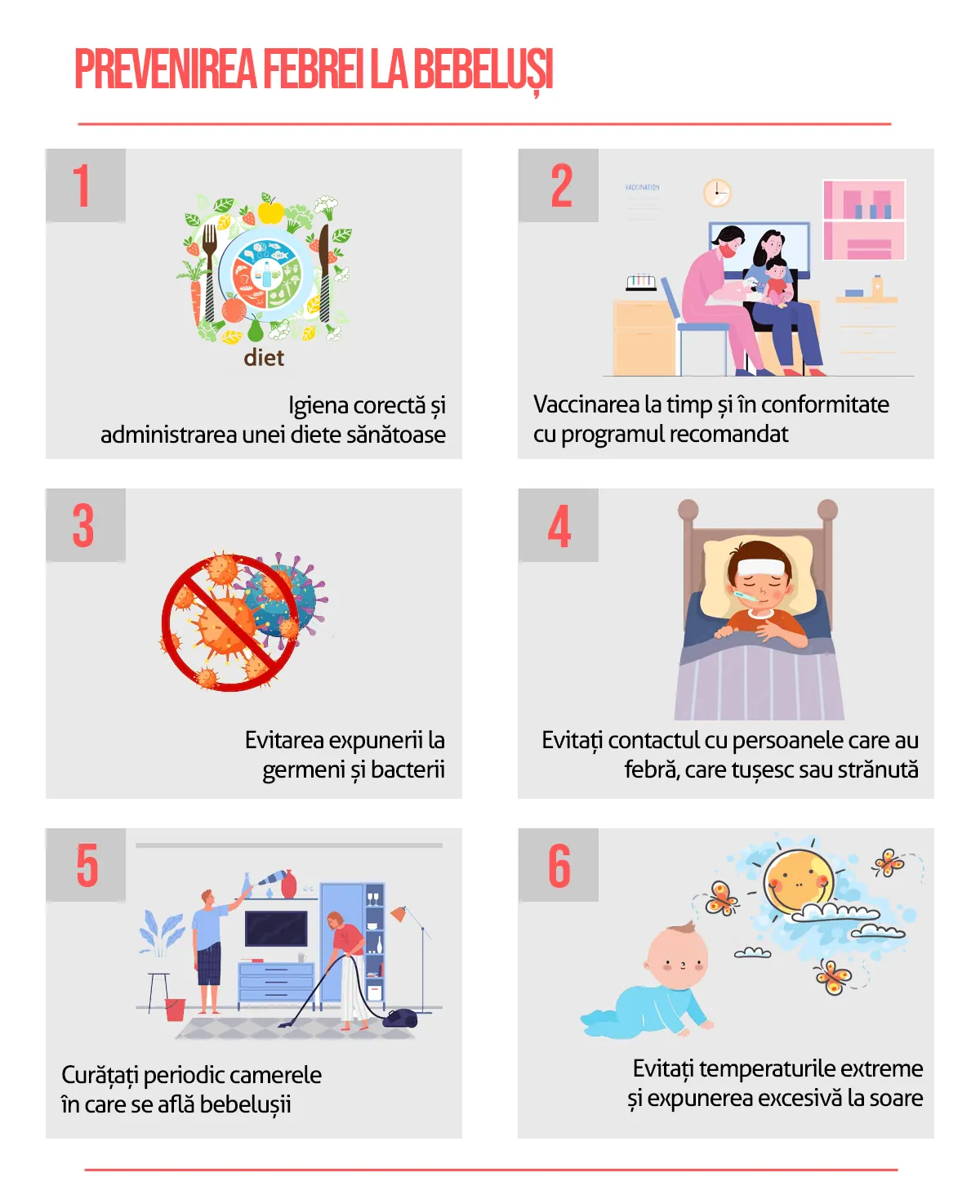 prevenirea febrei la bebelusi