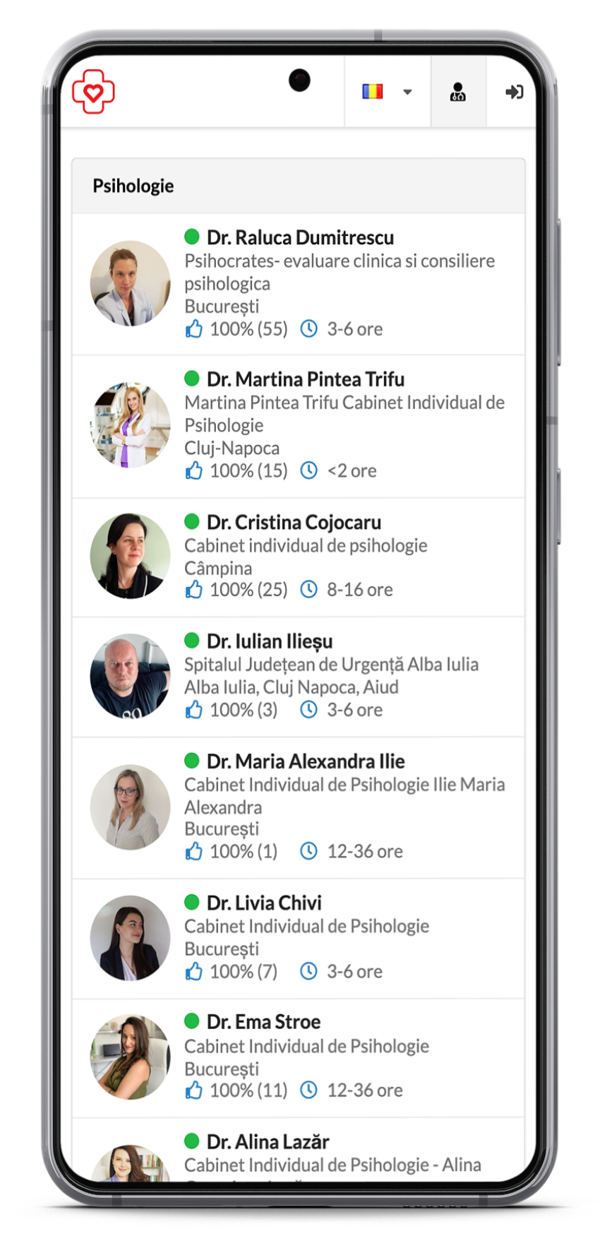Aplicația Medic Chat - telefon cu întrebare și răspuns de la doctor